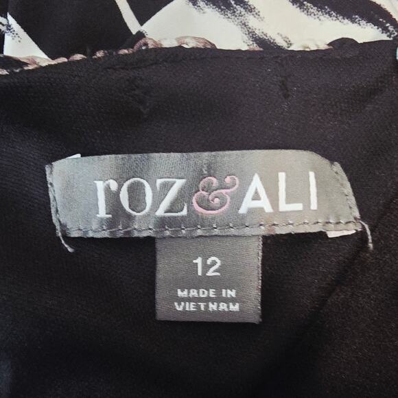 Roz & Ali Animal Style Turquoise Summer Travel Vacation Women's Maxi Dress 12 - Picture 5 of 6